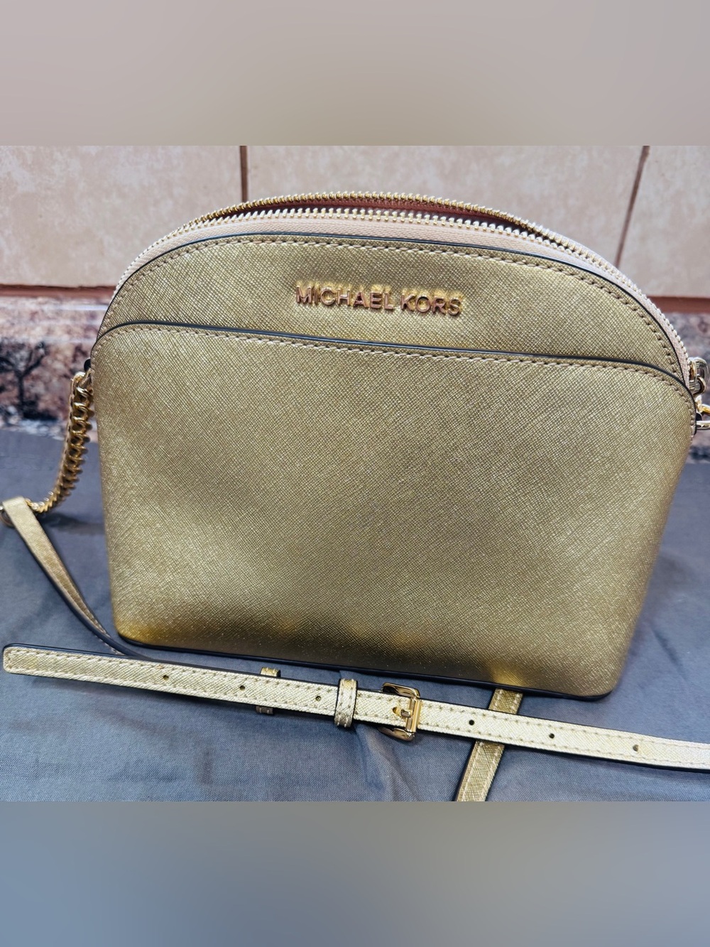 Michael Kors Metallic Gold Crossbody Bag